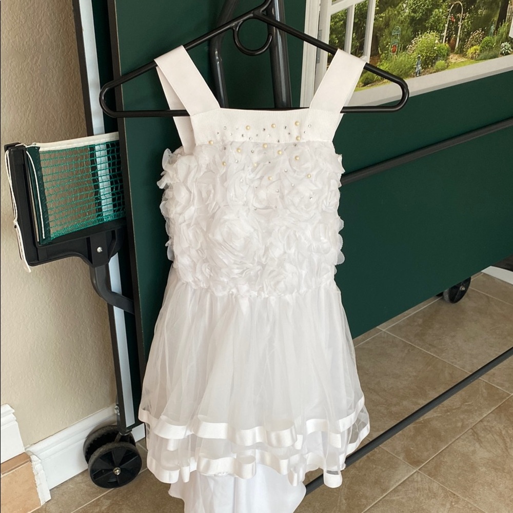 Miss Grant White Tiered Sundress Square Neck Sleeveless